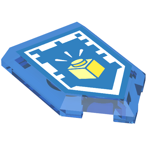 Tile Special 2 × 3 Pentagonal with Nexo Power Shield Print - Cool Creation Trans-Dark Blue