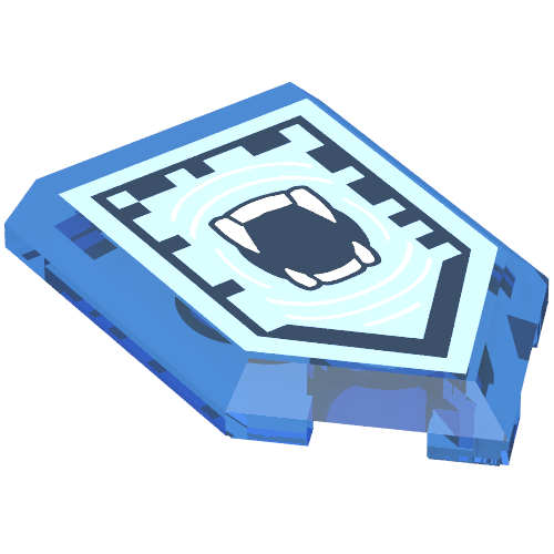 Tile Special 2 × 3 Pentagonal with Nexo Power Shield Print - Roaring Righteousness Transparent-Dunkelblau