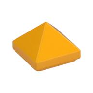 Brick Sloped 45° 1 × 1 × 2/3 Quadruple Convex [Pyramid] Leuchtendes Hellorange