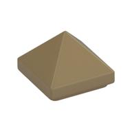 Brick Sloped 45° 1 × 1 × 2/3 Quadruple Convex [Pyramid] Dunkelbeige