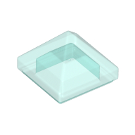 Brick Sloped 45° 1 × 1 × 2/3 Quadruple Convex [Pyramid] Trans-Light Blue