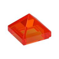 Brick Sloped 45° 1 × 1 × 2/3 Quadruple Convex [Pyramid] Transparent-Neonorange