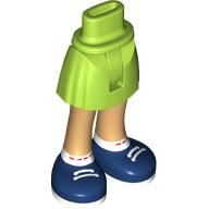 Minidoll Hips and Short Skirt with Warm Tan Legs, White/Dark Blue Shoes print Lime