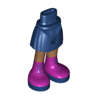 Minidoll Hips and Short Skirt with Medium Nougat Legs and Magenta Boots with Dark Blue Laces Print [Thin Hinge] Dunkelblau