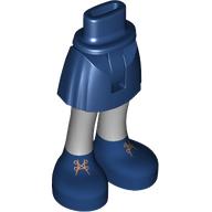 Minidoll Hips and Short Skirt with White Legs, Dark Blue Boots, Gold Laces Dunkelblau