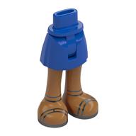 Minidoll Hips and Short Skirt with Medium Nougat Legs, Silver Sandals print Blau