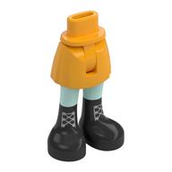 Minidoll Hips and Short Skirt with Light Aqua Legs, Black Boots, Silver Laces print Leuchtendes Hellorange