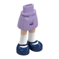 Minidoll Hips and Short Skirt with Light Nougat Legs, White Socks, Dark Blue Shoes print Lavendel