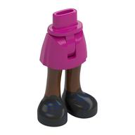 Minidoll Hips and Short Skirt with Reddish Brown Legs, Black Shoes, Dark Blue Laces print Magenta