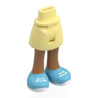 Minidoll Hips and Short Skirt with Medium Nougat Legs, Medium Azure Shoes, White Laces print Leuchtendes Hellgelb