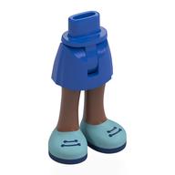Minidoll Hips and Short Skirt with Medium Brown Legs, Medium Azure Shoes, Dark Blue Laces print Blau