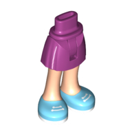 Minidoll Hips and Short Skirt with Medium Azure Shoes, White Laces [Thin Hinge] Magenta