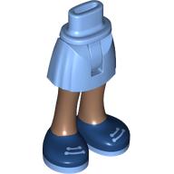 Minidoll Hips and Short Skirt with Medium Brown Legs, Dark Blue/Medium Blue Shoes print [Thin Hinge] Mittelblau
