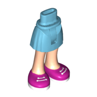 Minidoll Hips and Short with Skirt Magenta Shoes, White Laces and Soles print [Thin Hinge] Mittelazur