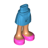 Minidoll Hips and Short Skirt with Dark Pink Shoes, Nougat Legs print [Thin Hinge] Dunkelazur