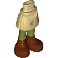 Minidoll Hips and Short Skirt with Olive Green Legs, Reddish Brown Boots Beige