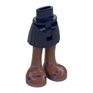 Minidoll Hips and Short Skirt with Medium Brown Legs, Metallic Pink Shoes print [Thin Hinge] Dark Blue