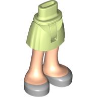 Minidoll Hips and Short Skirt with Light Nougat Legs and Silver Shoes [Thin Hinge] Gelbgrün