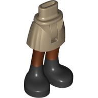 Minidoll Hips and Short Skirt with Reddish Brown Legs and Black Boots Print [Thin Hinge] Dunkelbeige