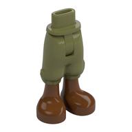 Minidoll Hips and Cropped Trousers with Reddish Brown Boots print Olivgrün