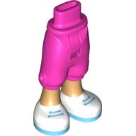 Minidoll Hips and Cropped Trousers with Warm Tan Legs, White/Medium Azure Shoes print [Thin Hinge] Dark Pink