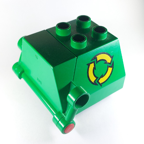Duplo Container with Recycling Arrows Print and Opening Rear Door Green