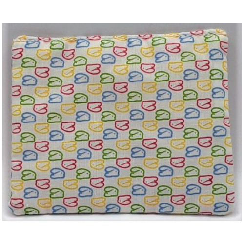 Duplo Pillow with Blue/Lime/Red/Yellow Bunny Print Weiß