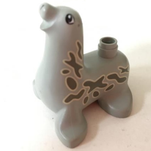 Duplo Animal Seal with Spots Print Hellgrau