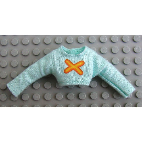 Scala, Sweater, Child, with Yellow X Print Aqua