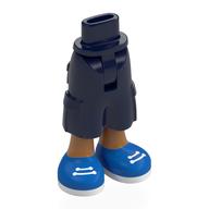 Minidoll Hips and Cargo Pants with Medium Nougat Legs, Blue Shoes, White Laces, Soles print Dark Blue