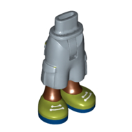 Minidoll Hips and Cargo Pants with Reddish Brown Legs and Olive Green Shoes, Dark Blue Soles, White Laces print [Thin Hinge] Sand Blue