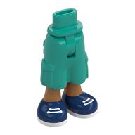Minidoll Hips and Cargo Pants with Medium Nougat Legs, Dark Blue Shoes print [Thin Hinge] Dark Turquoise