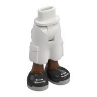 Minidoll Hips and Cargo Pants with Reddish Brown Legs, Dark Blue/Sand Blue Shoes print [Thin Hinge] Weiß