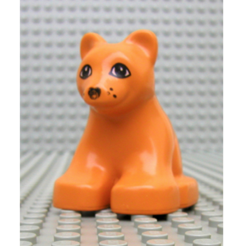 Duplo Animal Lion Cub with Eyes Print [No Base] Earth Orange