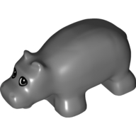 Duplo Animal Hippo Baby With Eyes Print Dark Bluish Gray