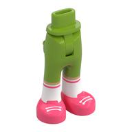 Minidoll Hips and Trousers with Back Pockets with White Socks, Coral Shoes print Lime