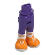 Minidoll Hips and Trousers with Back Pockets with White Socks, Orange Shoes print Dunkellila