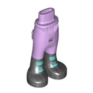 Minidoll Hips and Trousers with Back Pockets with Black Boots, Dark Turquoise Shapes print [Thin Hinge] Lavender