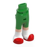 Minidoll Hips and Trousers with Back Pockets with Light Nougat Legs, White/Red Shoes print Hellgrün