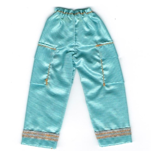 Scala, Trousers / Pants, Ski, Shiny with 2 Pockets and Orange Stitching Aqua