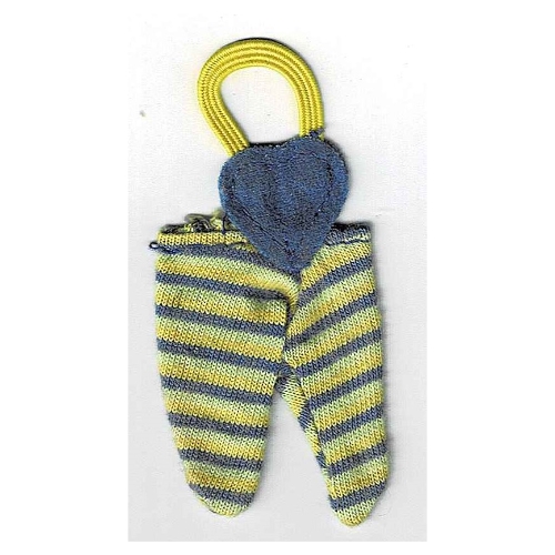 Scala, Baby Overalls, Blue Heart Top, Blue and Yellow Stripe Legs Yellow
