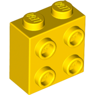 Brick Special 1 × 2 × 1 2/3 with 4 Studs on 1 Side Yellow