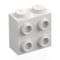 Brick Special 1 × 2 × 1 2/3 with 4 Studs on 1 Side White