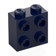 Brick Special 1 × 2 × 1 2/3 with 4 Studs on 1 Side Dark Blue