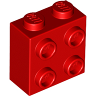 Brick Special 1 × 2 × 1 2/3 with 4 Studs on 1 Side Red