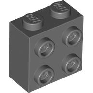 Brick Special 1 × 2 × 1 2/3 with 4 Studs on 1 Side Dark Bluish Gray