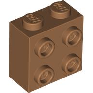 Brick Special 1 × 2 × 1 2/3 with 4 Studs on 1 Side Medium Nougat