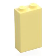 Brick 1 × 2 × 3 with Bottom Stud Holder Leuchtendes Hellgelb