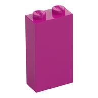 Brick 1 × 2 × 3 with Bottom Stud Holder Magenta