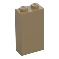 Brick 1 × 2 × 3 with Bottom Stud Holder Dunkelbeige